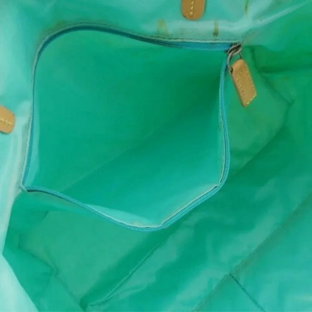 ETRO Tote Bag Yacht Paisley White Beige Gray PVC x Leather Authentic Used t23533 - Picture 7 of 9